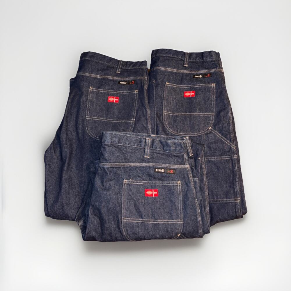 Lot Of Dickies FR Jeans 44x30 Flame Resistant Denim Work Pants CAT 2 2112 NOTE